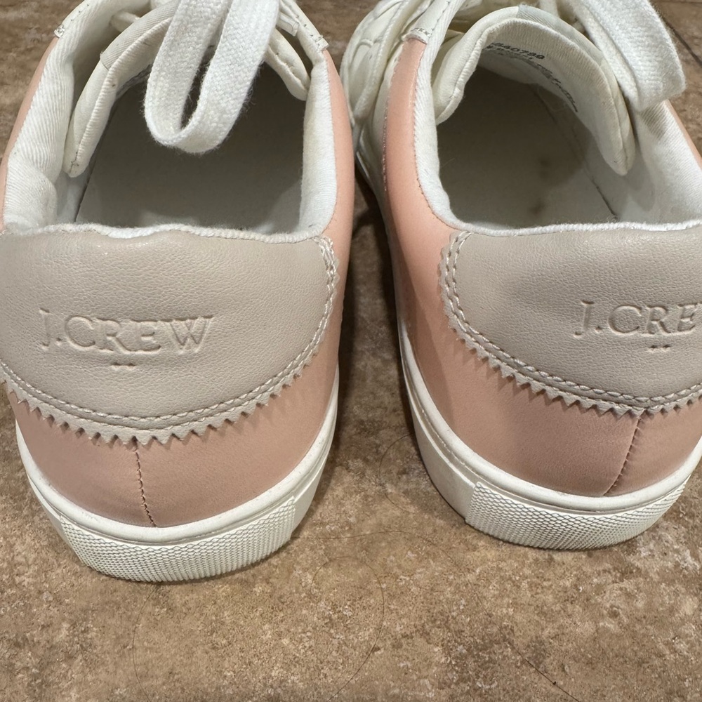 Women's J Crew White and Pink Sneakers - Picture 2 of 3